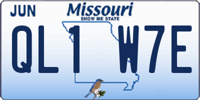 MO license plate QL1W7E