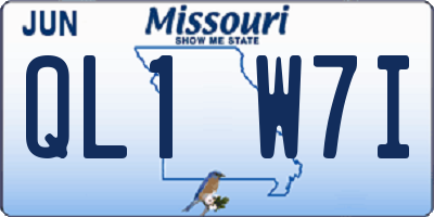 MO license plate QL1W7I