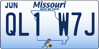 MO license plate QL1W7J