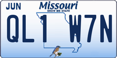 MO license plate QL1W7N