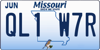 MO license plate QL1W7R