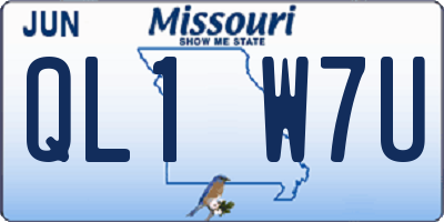 MO license plate QL1W7U