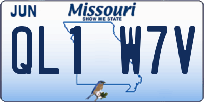MO license plate QL1W7V