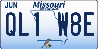 MO license plate QL1W8E