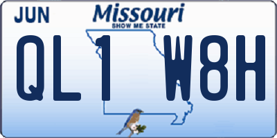 MO license plate QL1W8H