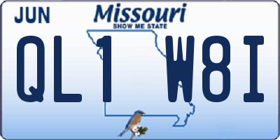 MO license plate QL1W8I