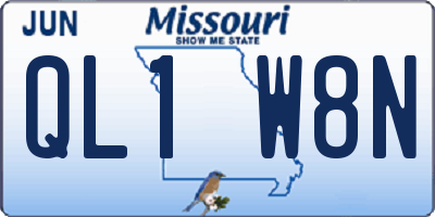 MO license plate QL1W8N