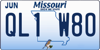 MO license plate QL1W8O