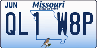 MO license plate QL1W8P