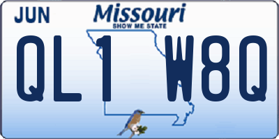 MO license plate QL1W8Q