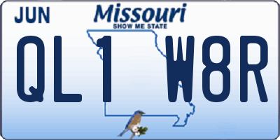 MO license plate QL1W8R