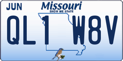 MO license plate QL1W8V