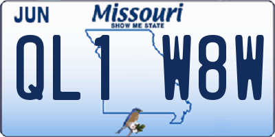MO license plate QL1W8W