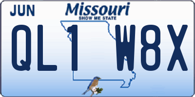 MO license plate QL1W8X
