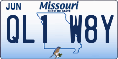MO license plate QL1W8Y