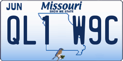 MO license plate QL1W9C
