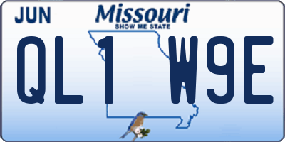 MO license plate QL1W9E