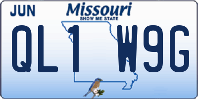 MO license plate QL1W9G