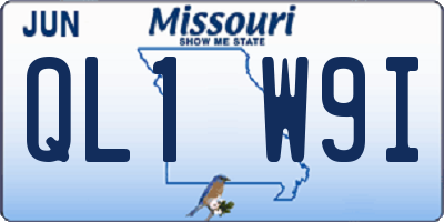 MO license plate QL1W9I