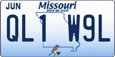 MO license plate QL1W9L
