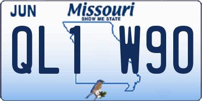 MO license plate QL1W9O