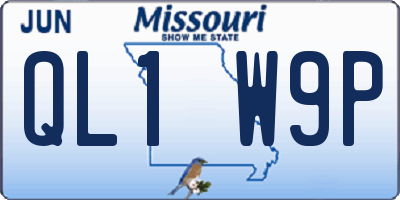MO license plate QL1W9P