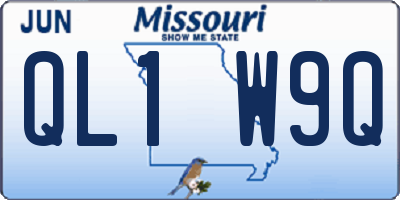 MO license plate QL1W9Q