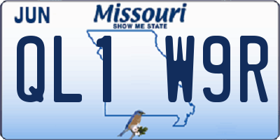 MO license plate QL1W9R