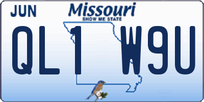 MO license plate QL1W9U
