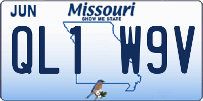 MO license plate QL1W9V