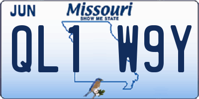 MO license plate QL1W9Y
