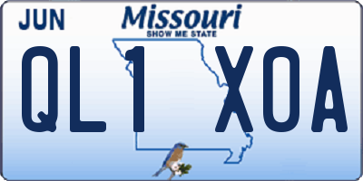 MO license plate QL1X0A