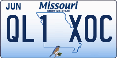 MO license plate QL1X0C
