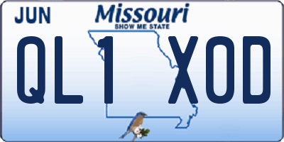 MO license plate QL1X0D