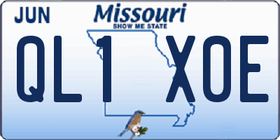 MO license plate QL1X0E