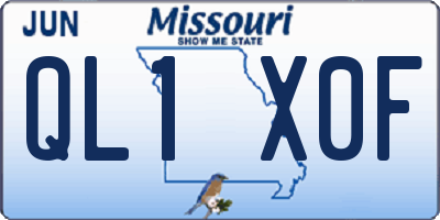 MO license plate QL1X0F