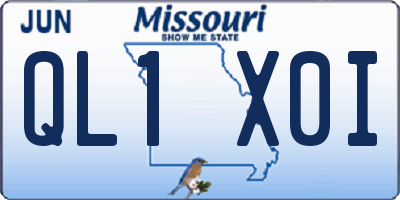 MO license plate QL1X0I