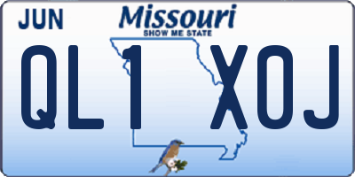 MO license plate QL1X0J