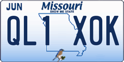 MO license plate QL1X0K