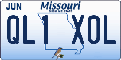 MO license plate QL1X0L