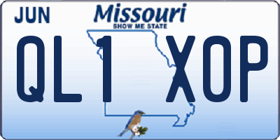 MO license plate QL1X0P