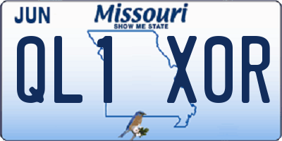MO license plate QL1X0R