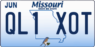 MO license plate QL1X0T