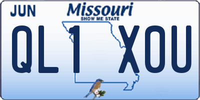 MO license plate QL1X0U