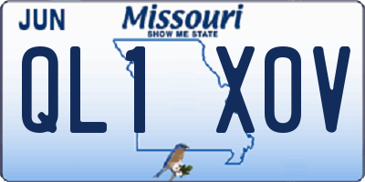 MO license plate QL1X0V