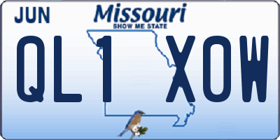 MO license plate QL1X0W
