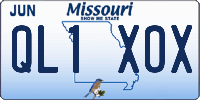 MO license plate QL1X0X