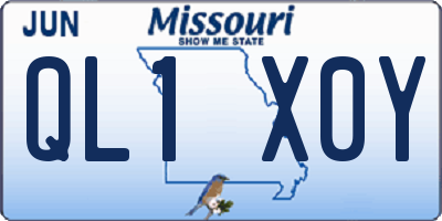 MO license plate QL1X0Y