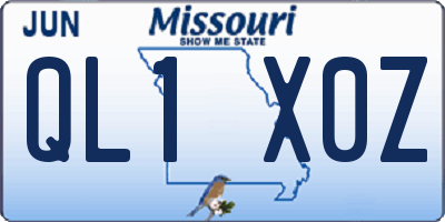 MO license plate QL1X0Z