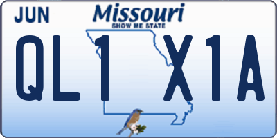 MO license plate QL1X1A